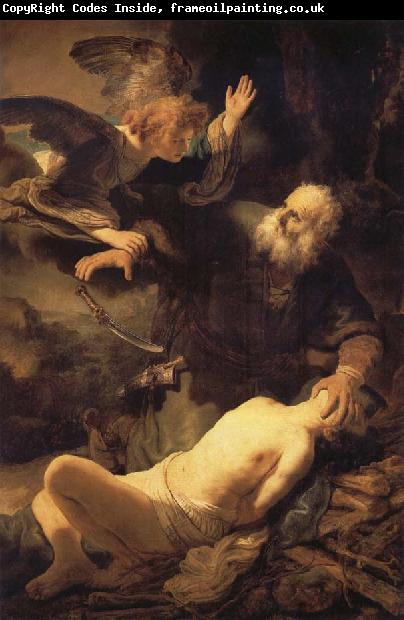 REMBRANDT Harmenszoon van Rijn The Angel stopping Abraham from sacrificing Isaac to God